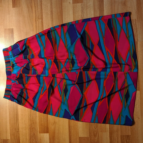Vintage 80's colorful skirt with pockets by Collections Internationale - Picture 3 of 6